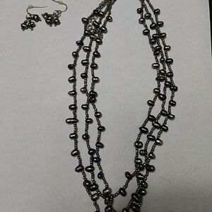 Esmor Purple and blue freshwater pearl jewelry set